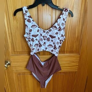 Shein mushroom bathing suit. Size small. Never worn.